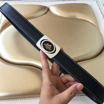 Replica Hermes Reversible Leather Men Belt With Silver Buckle 027