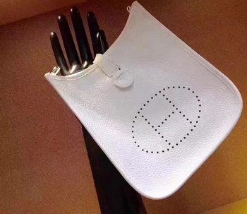 Replica Hermes Evelyne Mini Leather Bag White