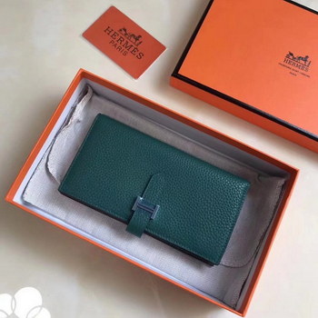 Replica Hermes Bearn Bifold Wallet Togo Leather Green