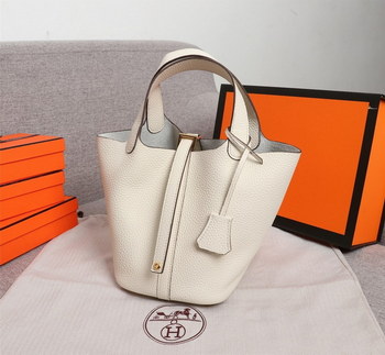 Replica Replica Hermes Picotin Lock Bag 18cm and 22cm White with Gold Hardware