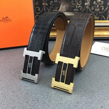 Replica Hermes Reversible Leather Men Belt With Gold Buckle 025