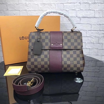 Replica Louis Vuitton N64416 Bond Street Bordeaux Damier Ebene and Taurillon Leather Handbag