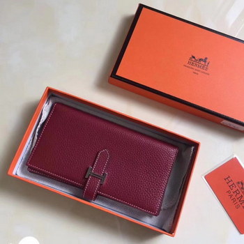 Replica Hermes Bearn Bifold Wallet Togo Leather Red
