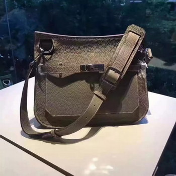 Replica Hermes Jypsiere Leather Shoulder Bag Grey