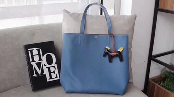Replica Hermes Double Sens Large Shopping Bag With Blue Grey