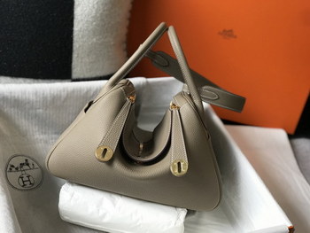 Replica Original Copy Hermes Lindy Handbag Calfskin Khaki with Gold and Sliver Hardware