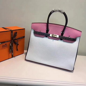 Replica Hermes Birkin 3530cm Bag Tri Color Handbag White Gold