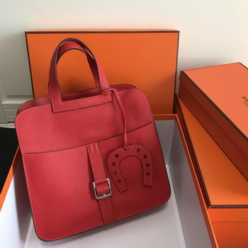 Replica Hermes Halzan 31cm Swift Calfskin Bag Red