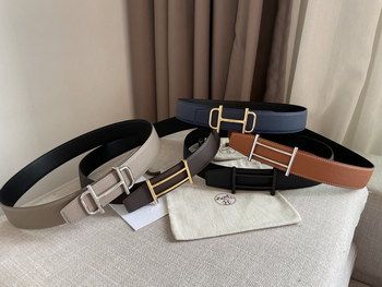 Replica Cheap Replica Hermes Reversible Leather Men Belt Width 38cm 072