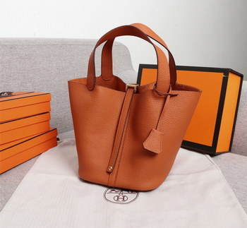 Replica Replica Hermes Picotin Lock Bag 18cm and 22cm Orange with Gold Hardware