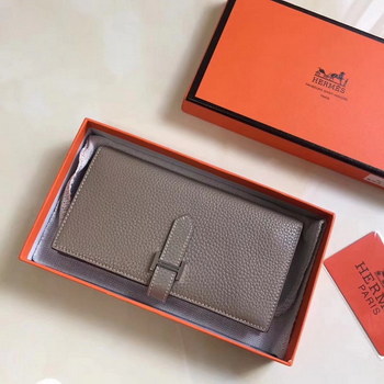 Replica Hermes Bearn Bifold Wallet Togo Leather Grey