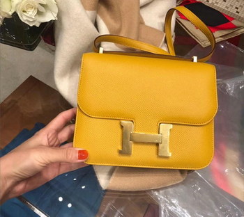 Replica Hot SALE Hermes Constance 23cm and 18Cm Shoulder Bag Amber