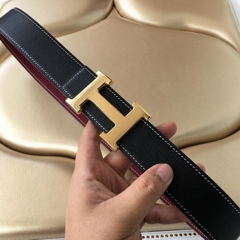 Replica Cheap Replica Hermes Reversible Leather Men Belt Width 38cm With Gold Buckle 045