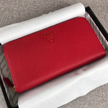 Replica Cheap Replica Prada 1ML506 Leather Wallet red