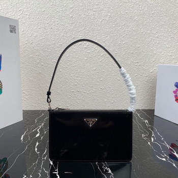 Replica Top Replica Prada 1BC155 Brushed Leather Mini Bag Black 1