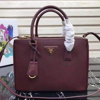 Replica Original Copy Prada Galleria Small Saffiano Leather Bag Dark Red1BA863