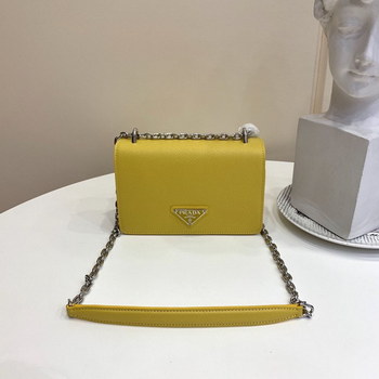 Replica Replica Prada 1BD032 Women Nylon and Saffiano Leather Shoulder Bag Yellow