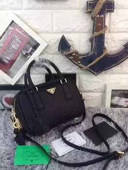 Replica Prada BL0705 Geranio Saffiano Leather Mini Tote Bag Black