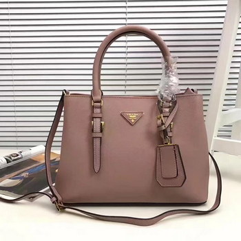Replica Prada Double Bag Saffiano Cuir Leather Tote Cherry