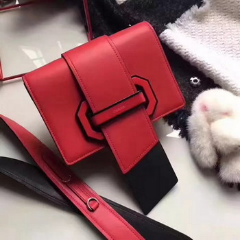 Replica 2017 Prada Plex Ribbon Calf Leather Bag Detachable Strap Red