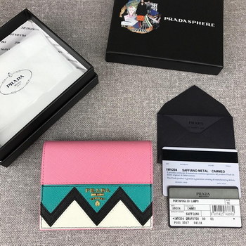 Replica Cheap Prada 1MV204 Women Wallet Small Leather Wallet Pink