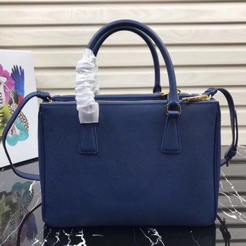 Replica Original Copy Prada Galleria Small Saffiano Leather Bag Blue 1BA863