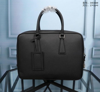 Replica Prada 2VE088 Men Leather Briefcase Black