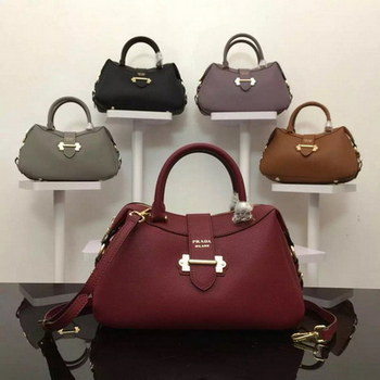 Replica 2016 New Arrival Prada 6029 Genuine Leather Women Handbag Red