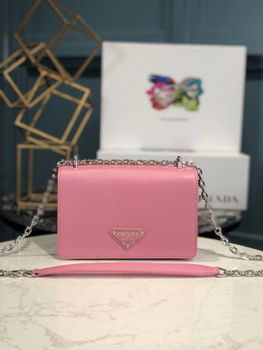 Replica Copy Prada 1BD032 Nylon and Saffiano Leather Shoulder Bag Pink