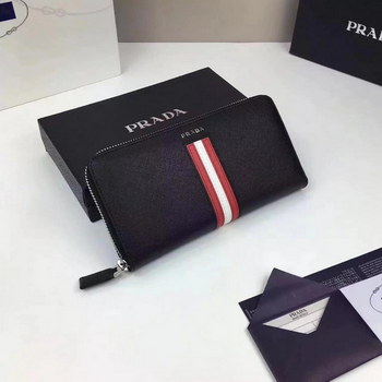 Replica Prada 2M1317 Men Document Holder Saffiano Leather Long Wallet White