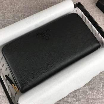 Replica Cheap Replica Prada 1ML506 Leather Wallet Black