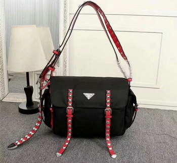 Replica Cheapest 2018 New Prada Red Women Nylon Shoulder Bag