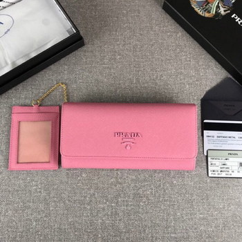 Replica Cheap Replica Prada 1MH132 Women Leather Wallet Pink