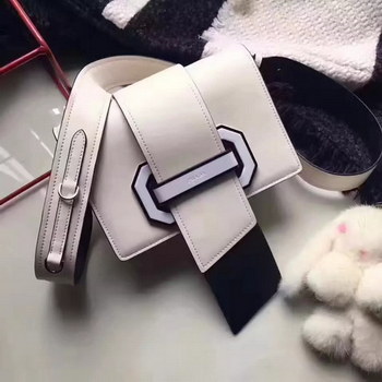 Replica 2017 Prada Plex Ribbon Calf Leather Bag Detachable Strap Grey