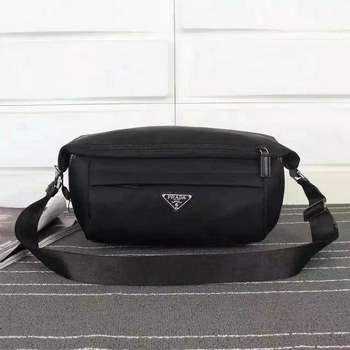 Replica Prada VA991 Men Nylon Waist Bag Black
