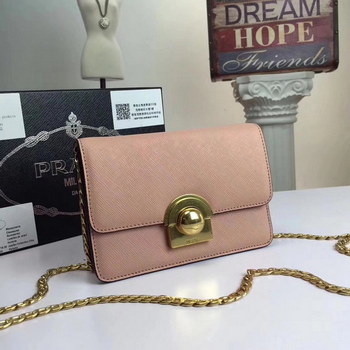 Replica Prada Patent Leather Chain Shoulder Bag Pink