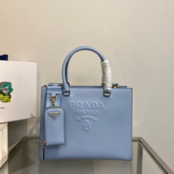 Replica New Copy Prada 1BA337 Medium Saffiano Leather Handbag Light Blue