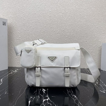 Replica Replica Prada 1BD953 Re Nylon Shoulder Bag White