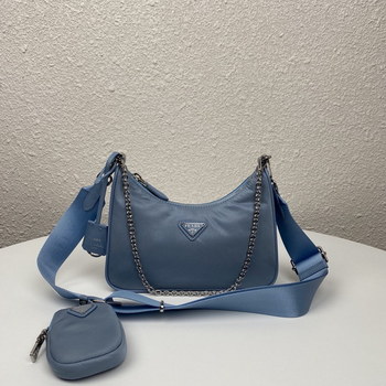 Replica Copy Prada 1BH204 Re Edition 2005 Re Nylon Bag Black and Blue