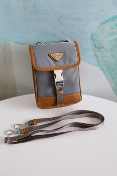 Replica Replica Prada 2ZH109 Nylon and Saffiano Leather Smartphone Case Gray