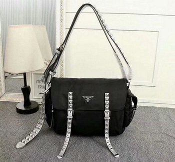 Replica Cheapest 2018 New Prada Silver Women Nylon Shoulder Bag