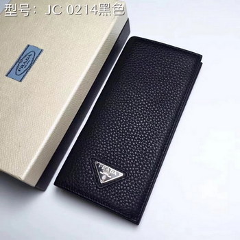Replica Prada JC0214 Leather Men Long Wallet Black