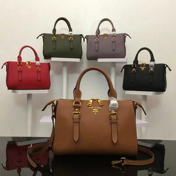 Replica 2016 New Arrival Prada 8629 Genuine Leather Handbag Orange