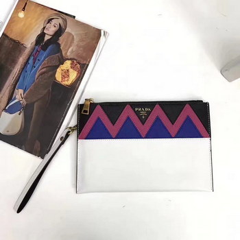 Replica Prada 175 Esplanade Clutches White