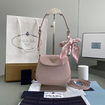 Replica Copy Prada Cleo Brushed Leather Shoulder Bag Pink