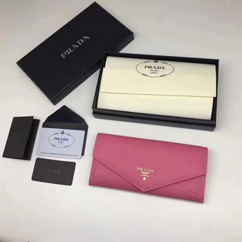 Replica Prada 1M1176 Women Leather Wallet Pink