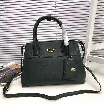 Replica Prada Esplanade Saffiano Leather Tote Bags With Wallet Forest Green