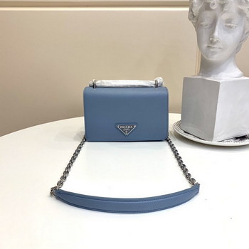 Replica Replica Prada 1BD032 Women Nylon and Saffiano Leather Shoulder Bag Light Blue