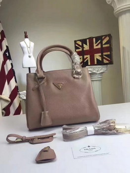 Replica Prada Calf Leather Tote Double Leather Top Handle Bag Khaki
