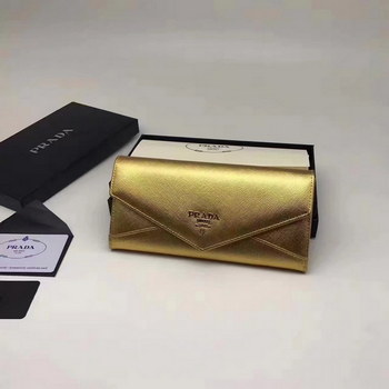 Replica Prada 1M1176 Women Leather Wallet Gold